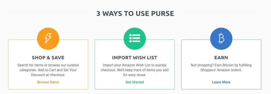 Три функции сайта purse.io