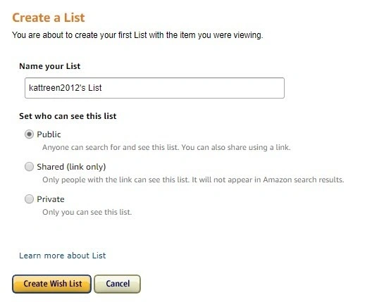 Список желаний на Amazon