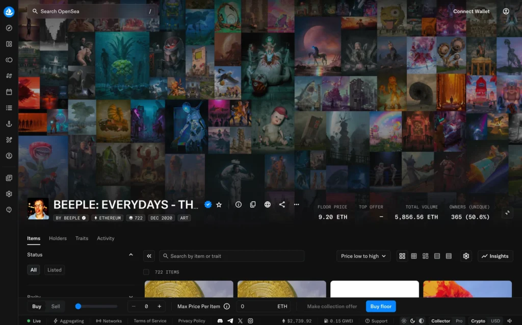 Beeple продал работу Everydays: The First 5000 Days за $69,3 млн на Christie’s — это один из самых известных NFT-кейсов, который закрепил NFT в массовой культуре.