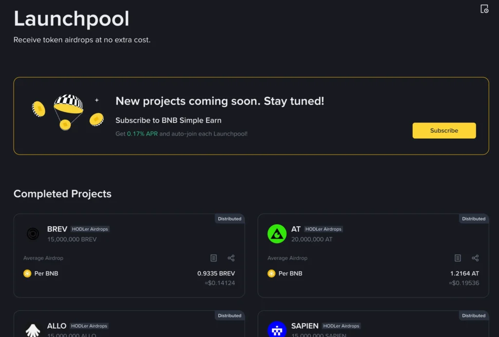 Launchpads (например, Binance Launchpad, Bybit и другие)